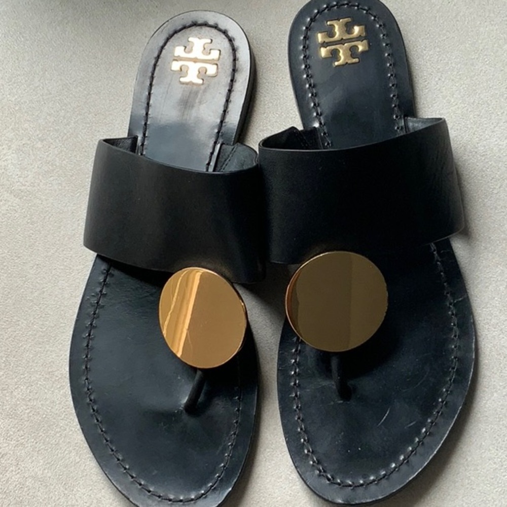 Tory Burch Black Leather Sandals